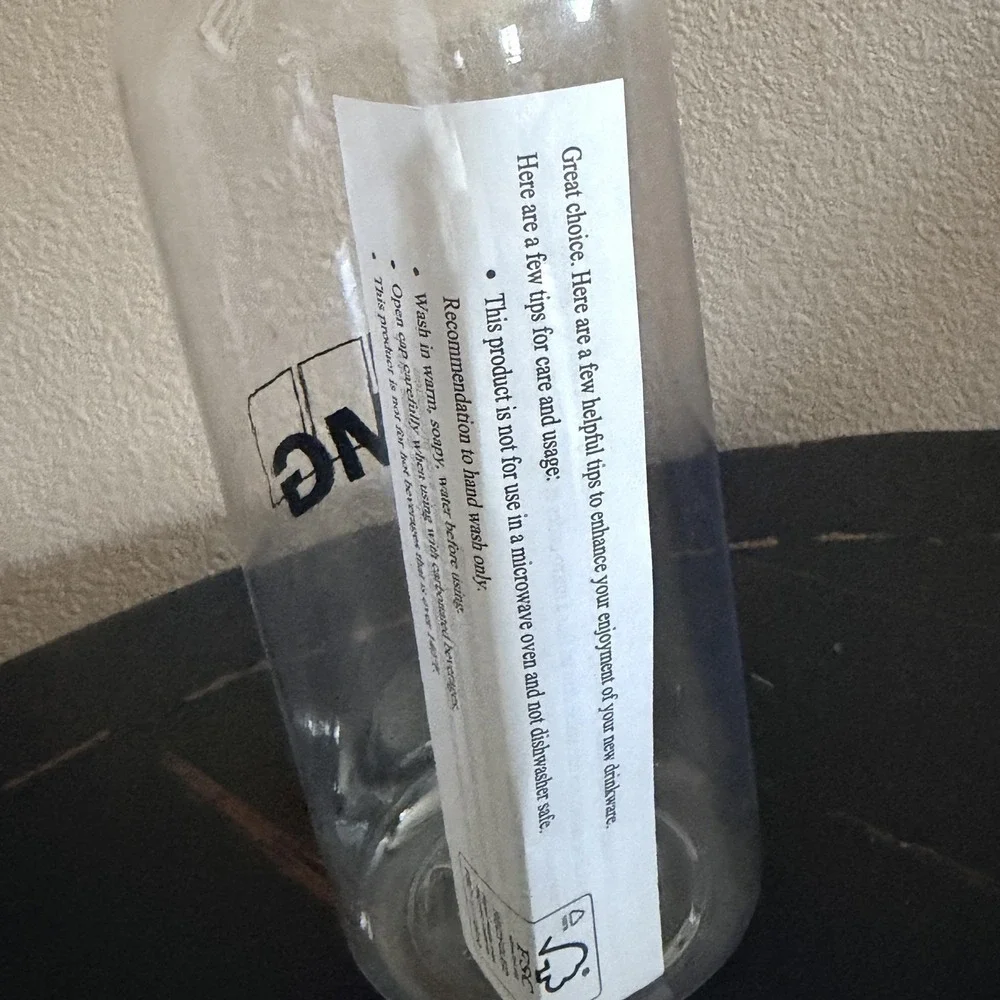 KPMG Clear Plastic Water Bottle Bamboo Screw Lid FSC‎ Logo Reusable Round